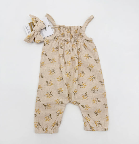 🌻Elsie Mustard Bloom Jumper - 100% Cotton - 2-Piece Set