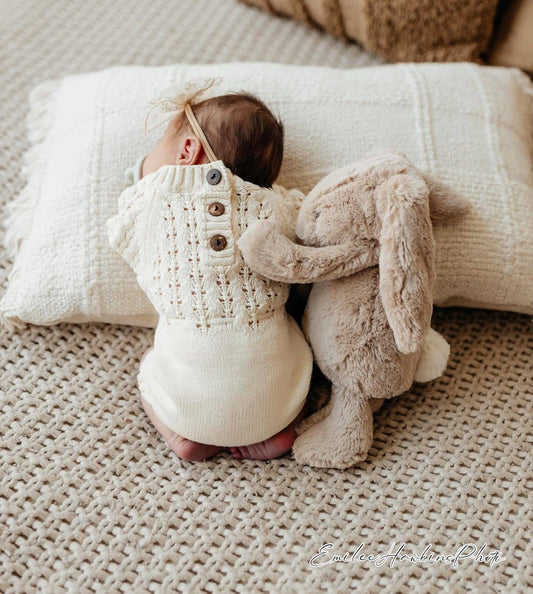 🌞 Zoya Knitted Sweater Romper | 100% Cotton Knit