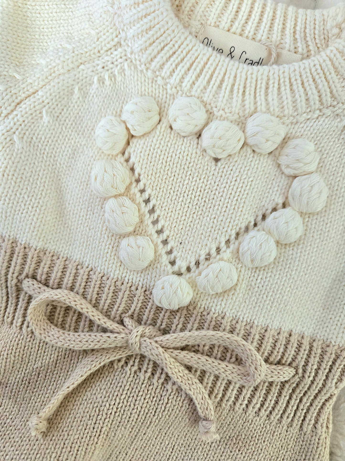 🤎 Cream Heart Romper Set | 100% Cotton 3-Piece Outfit