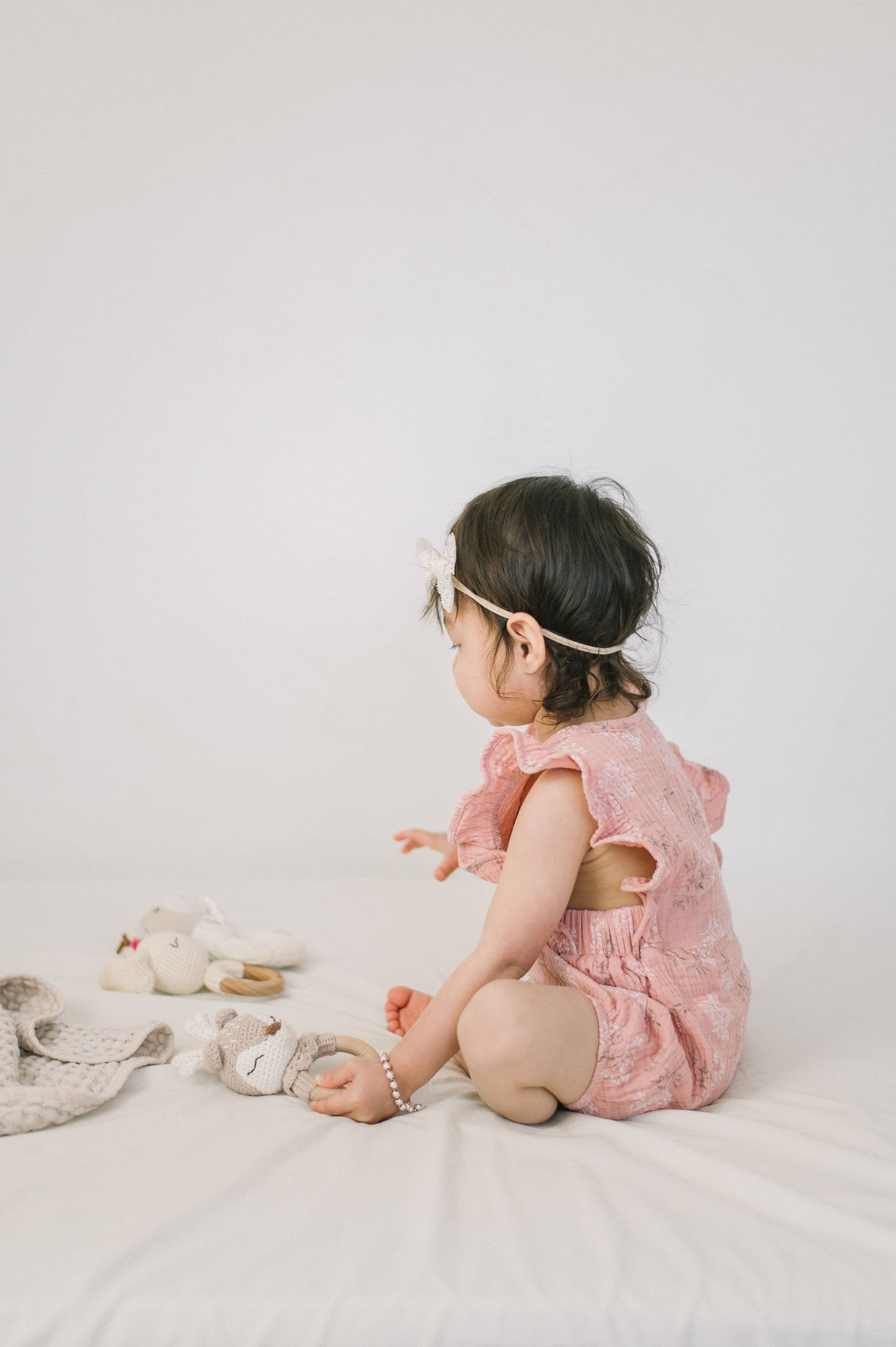 🌸 Organic Cotton Summer Romper – Blush