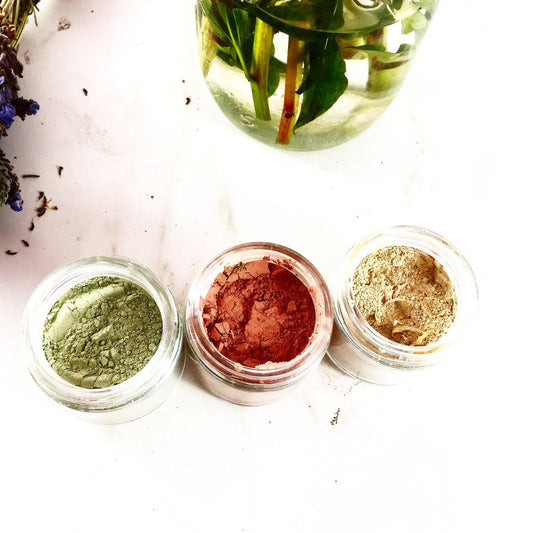 πΉ CLAY FACE MASK TRIO β Rose Clay β’ French Green Clay β’ Turmeric & Kaolin