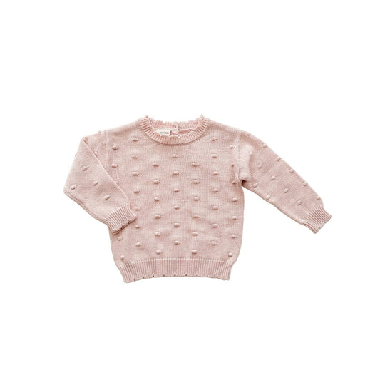 🌸 Organic Knit Sweater – Pink Pom