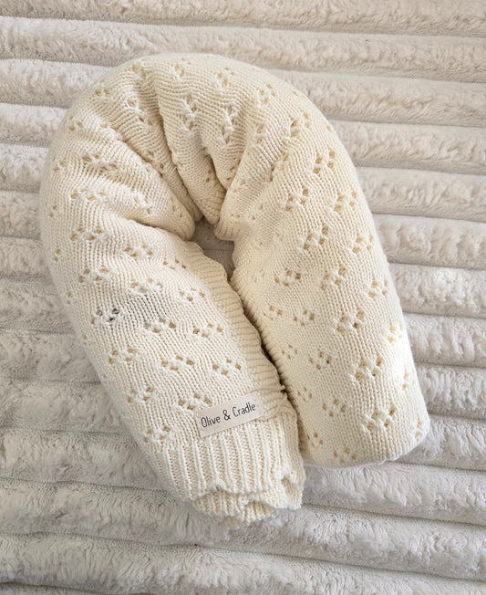 🌾 Grace Cotton Knit Baby Blanket