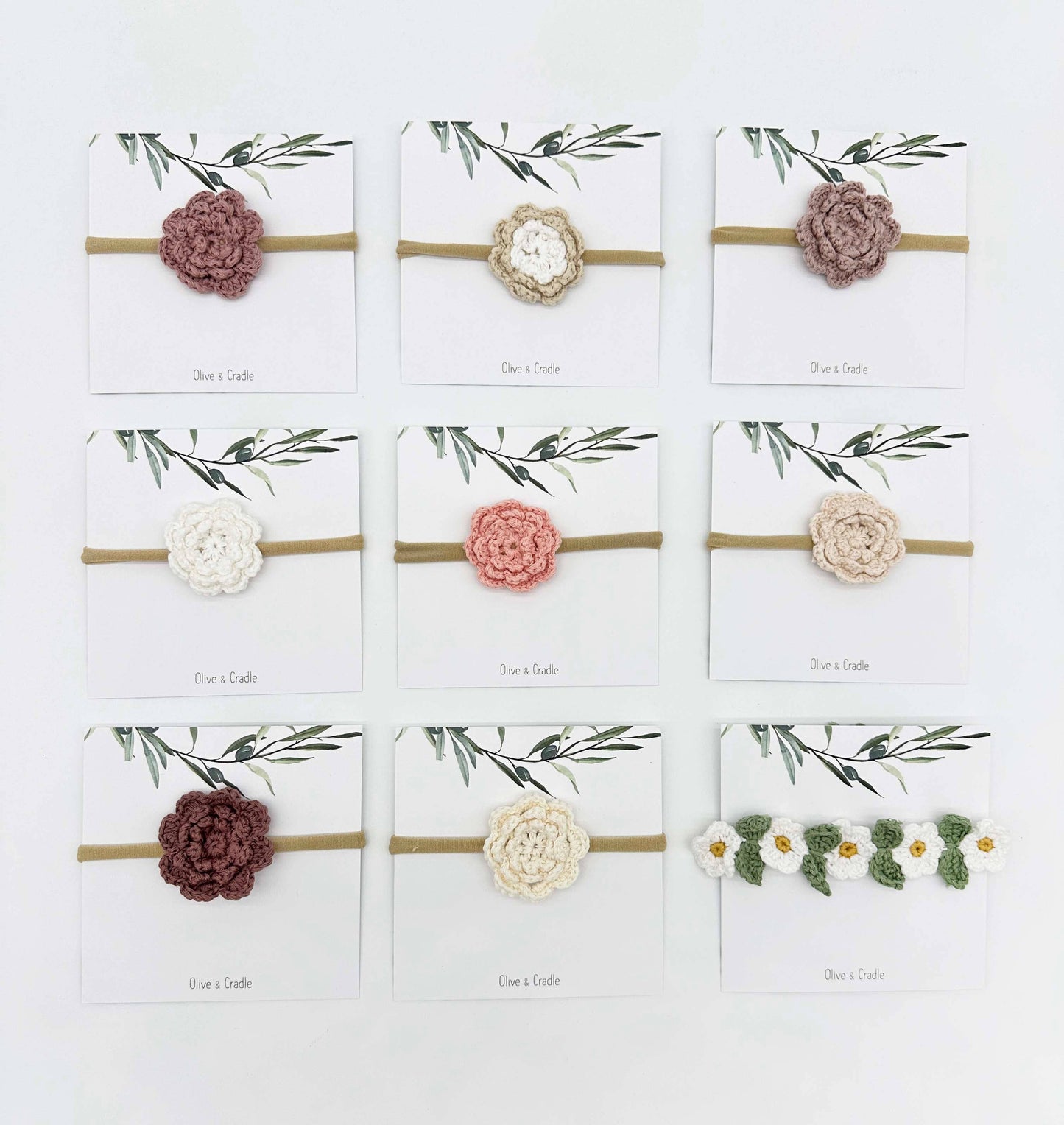 🌸 Cotton Crochet Flower Baby Headband | 0–12 Months