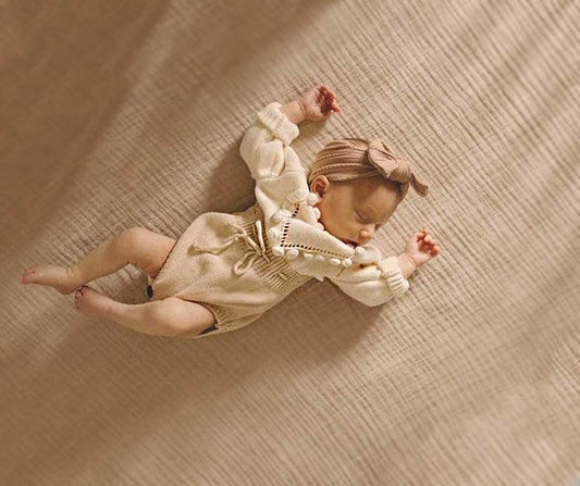 🤎 Cream Heart Romper Set | 100% Cotton 3-Piece Outfit