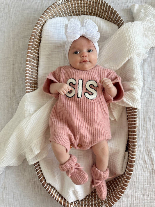 💕 Sis Knit Romper, Amour | 100% Sheep Wool