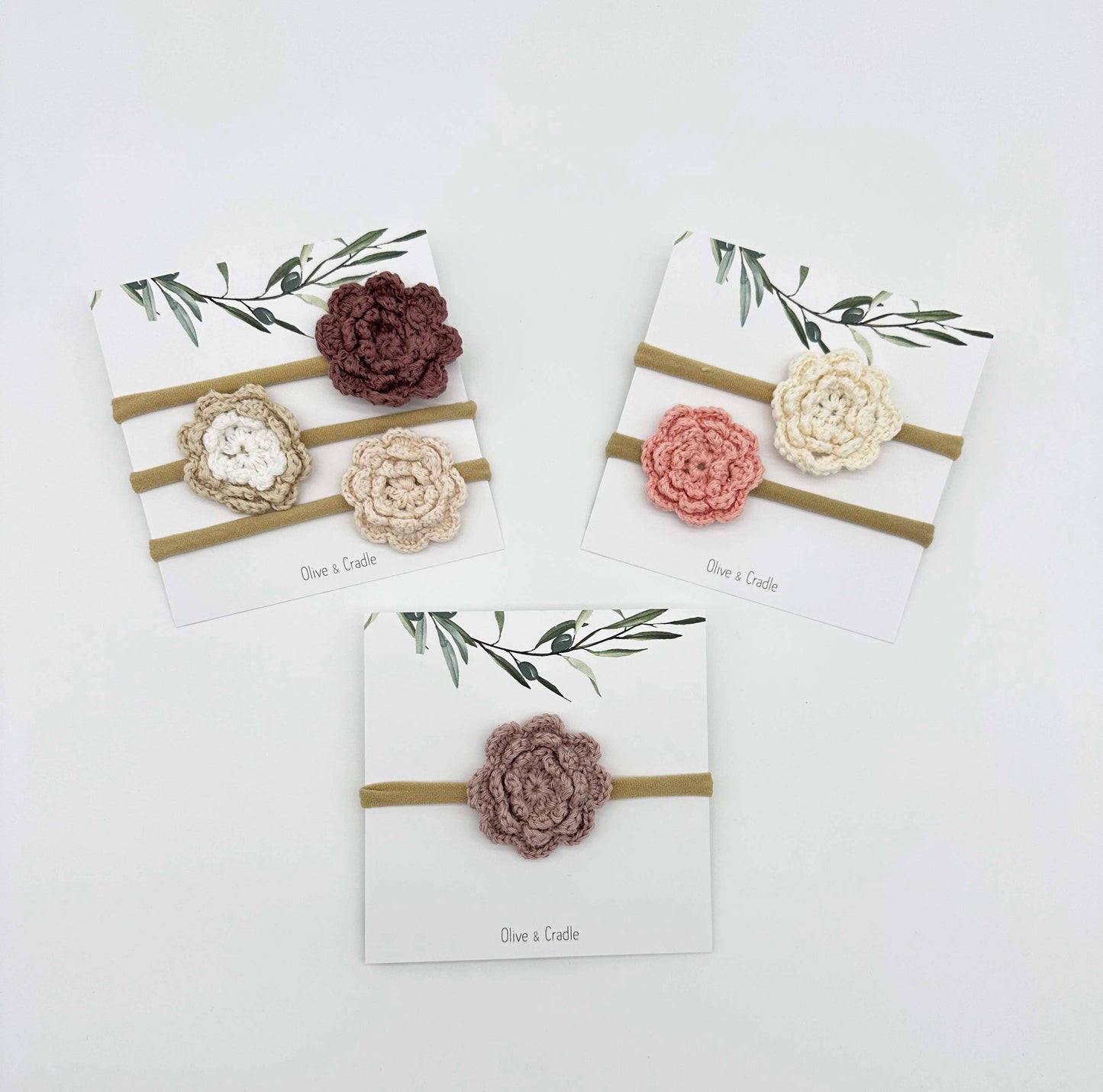 🌸 Cotton Crochet Flower Baby Headband | 0–12 Months