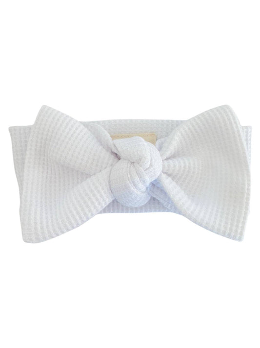 🎀 Organic Waffle Knot Bow, Lucent White
