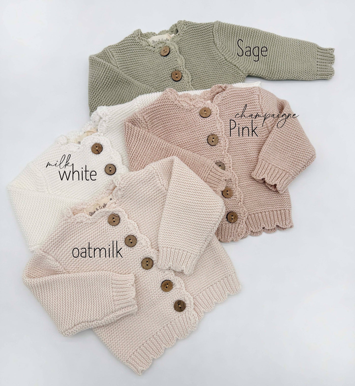 🤍 Sophia Cotton Knit Baby Cardigan