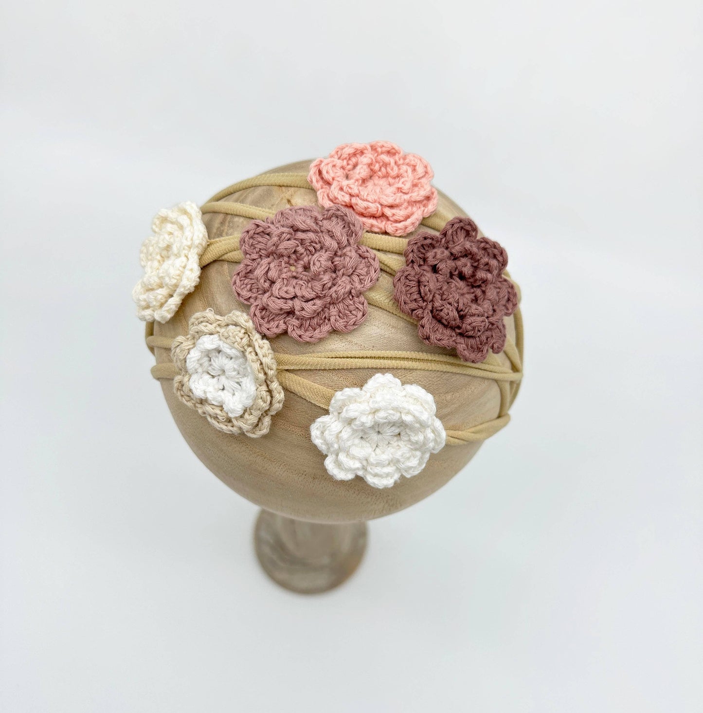🌸 Cotton Crochet Flower Baby Headband | 0–12 Months