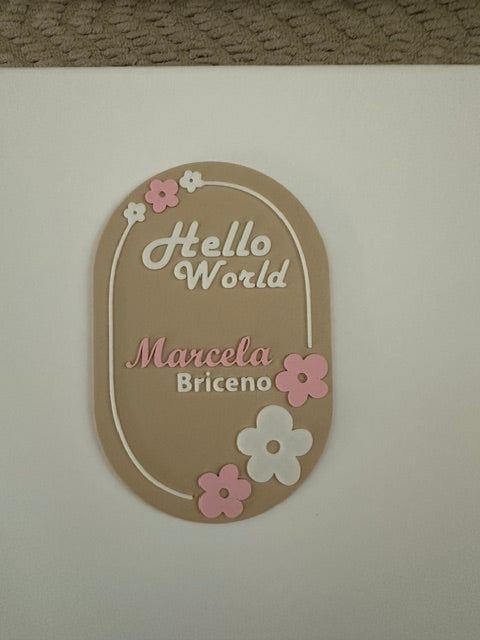 👶Personalized Hello World Birth Announcement Plaque
