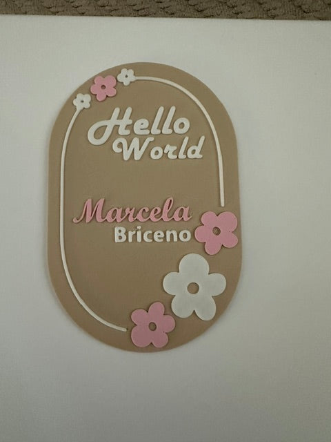 👶Personalized Hello World Birth Announcement Plaque