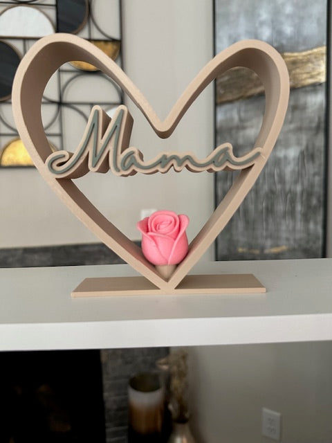 🌹 Mama inside heart with Rose