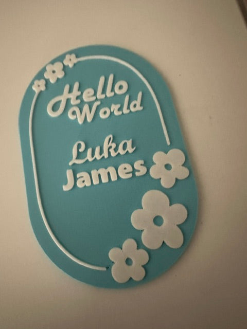 👶Personalized Hello World Birth Announcement Plaque