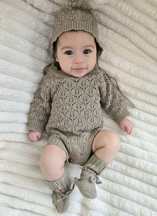 🍃Vintage Willow Lacy 3-Piece Baby Set | 100% Cotton Outfit