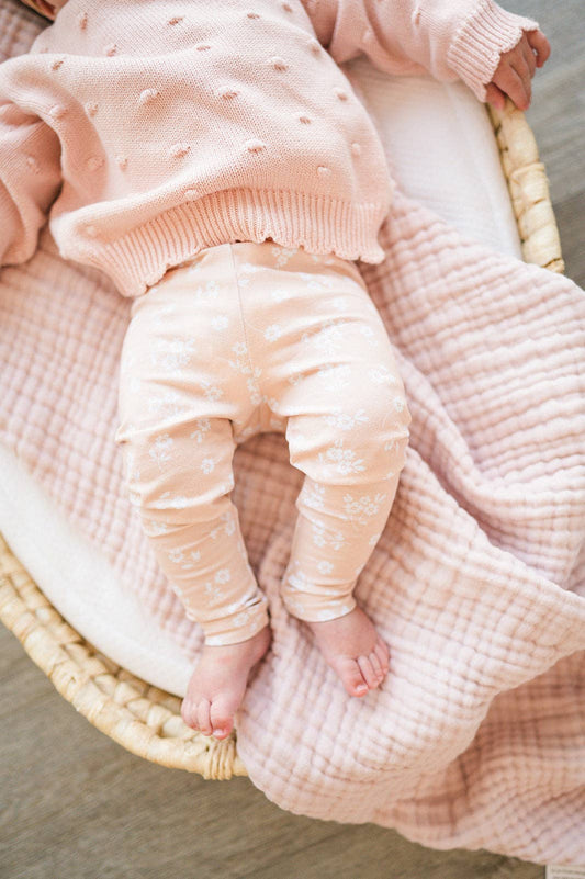 🌼 Organic Legging - Cream Floral