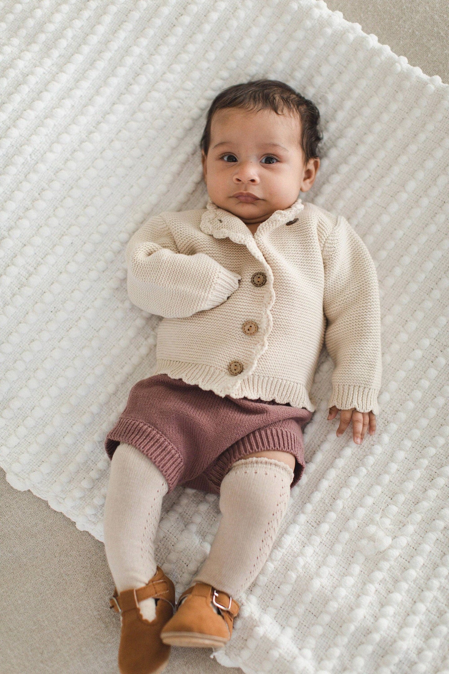🤍 Sophia Cotton Knit Baby Cardigan