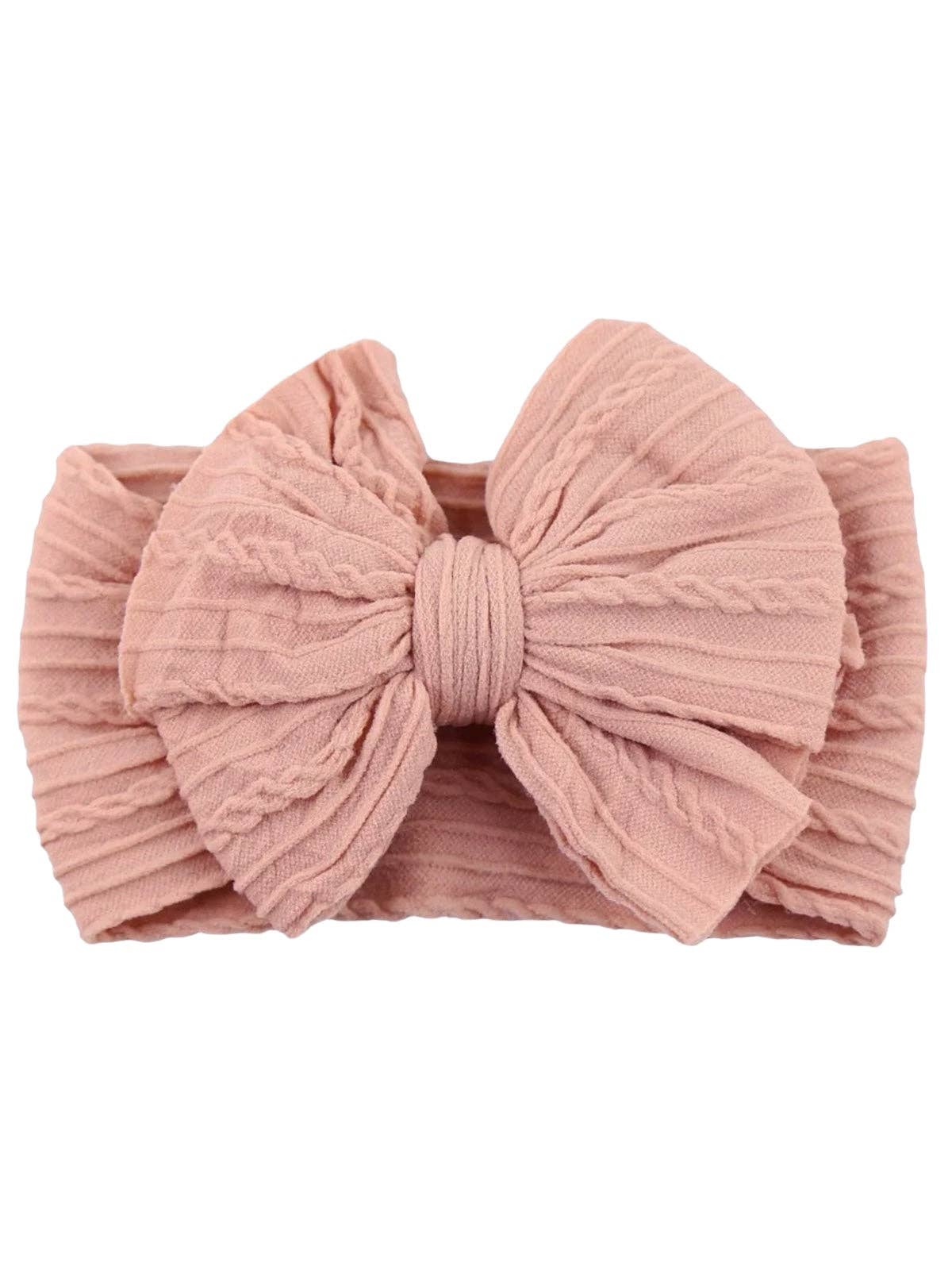 🎀 Cable Bow, Tan Pink