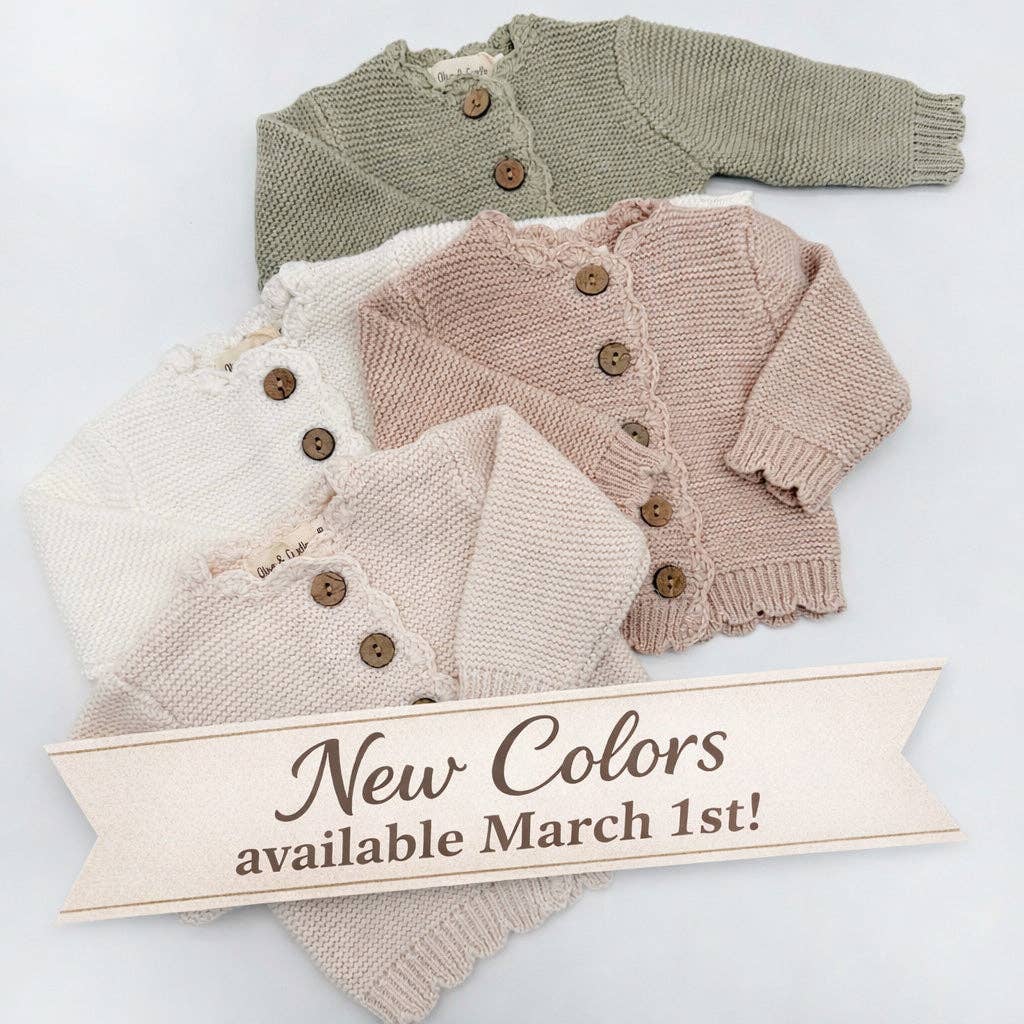 🤍 Sophia Cotton Knit Baby Cardigan