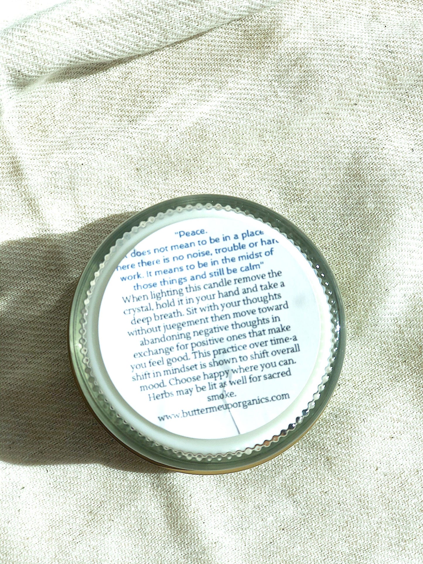 🕯️🌹 PEACE / SERENITY CANDLE — Lavender & Chamomile Crystal-Infused Intention Candle