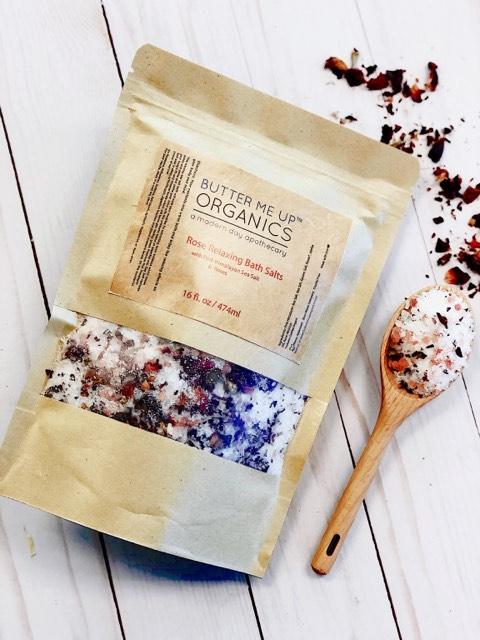 🌹 ORGANIC ROSE SALT SOAK / Epsom Salt Soak / Pink Himalayan Sea Salt (Restorative Mineral Bath)